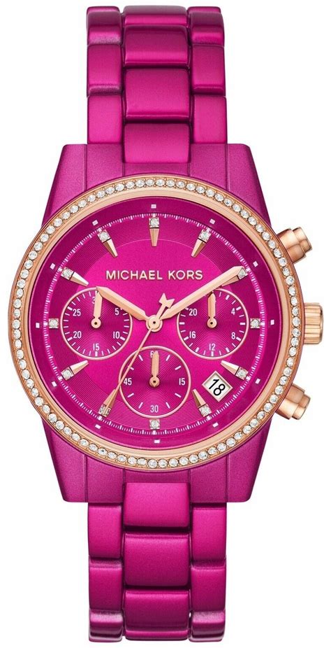 michael kors mini crystal ritz watch pink nordstrom|pink Michael Kors dress.